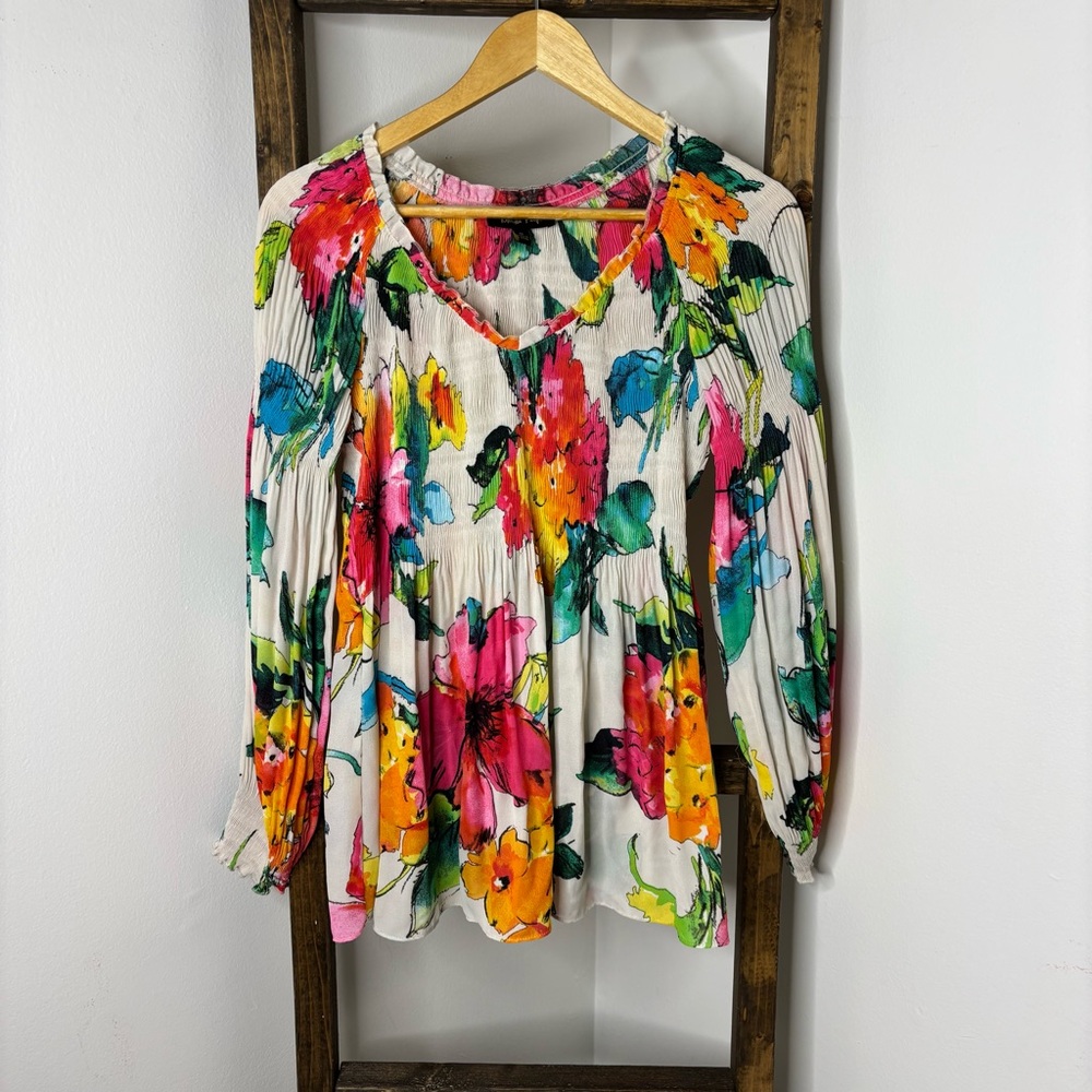 Melissa Paige Floral Multicolor Women's Top Size M
